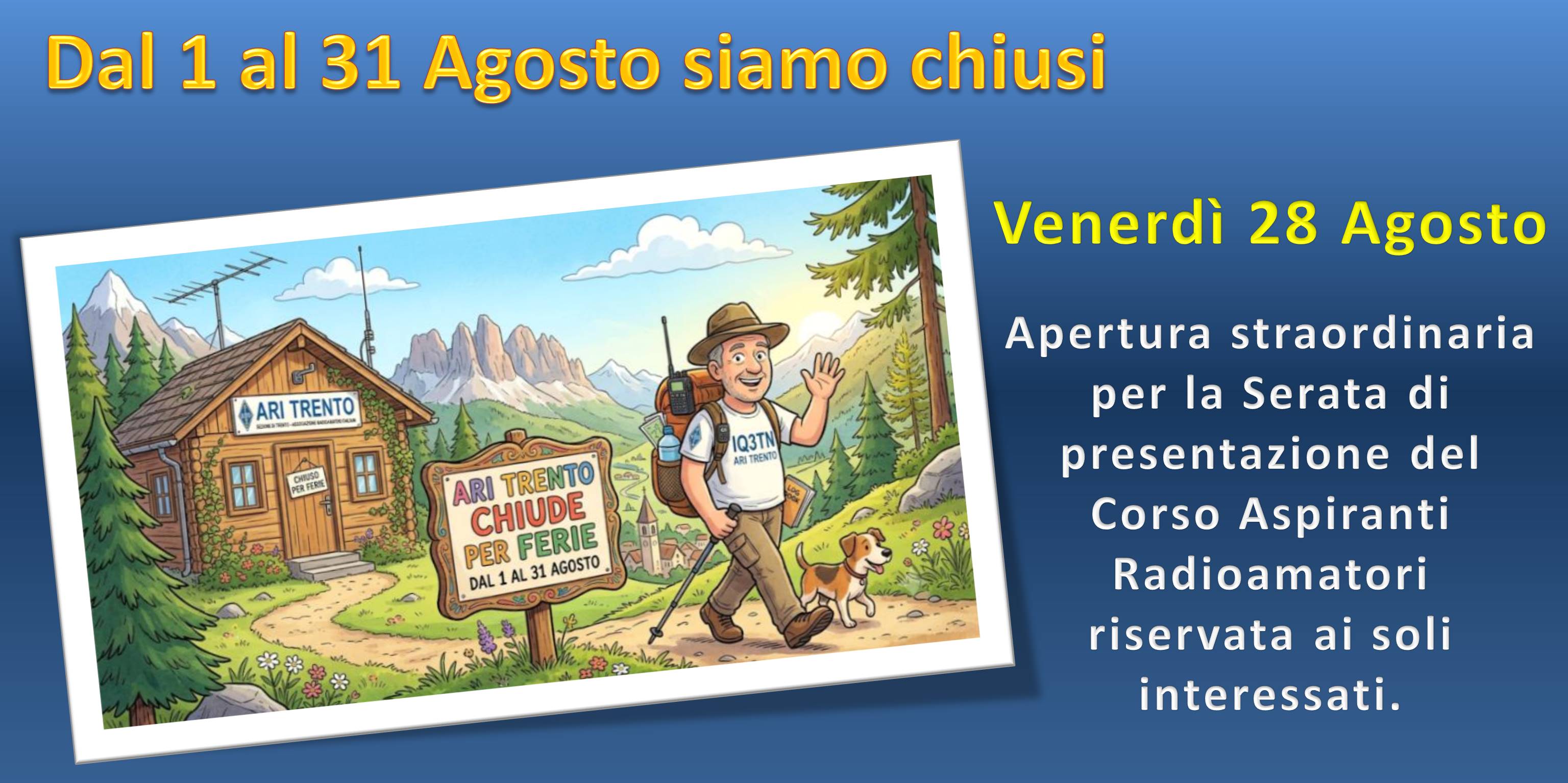 ARI Trento va in ferie